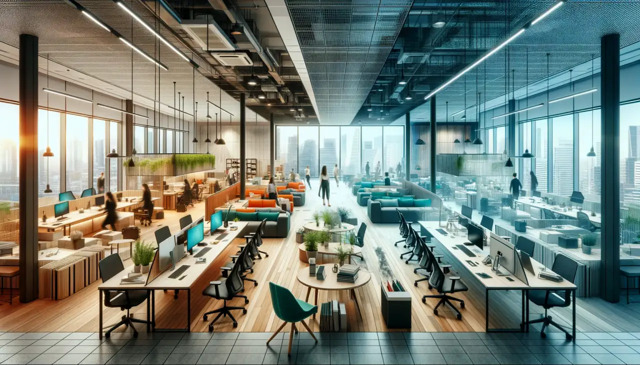 The image representing the dynamic and innovative workspaces created by office fit out companies in London, capturing the essence of modern, efficient, and inspiring office environments.